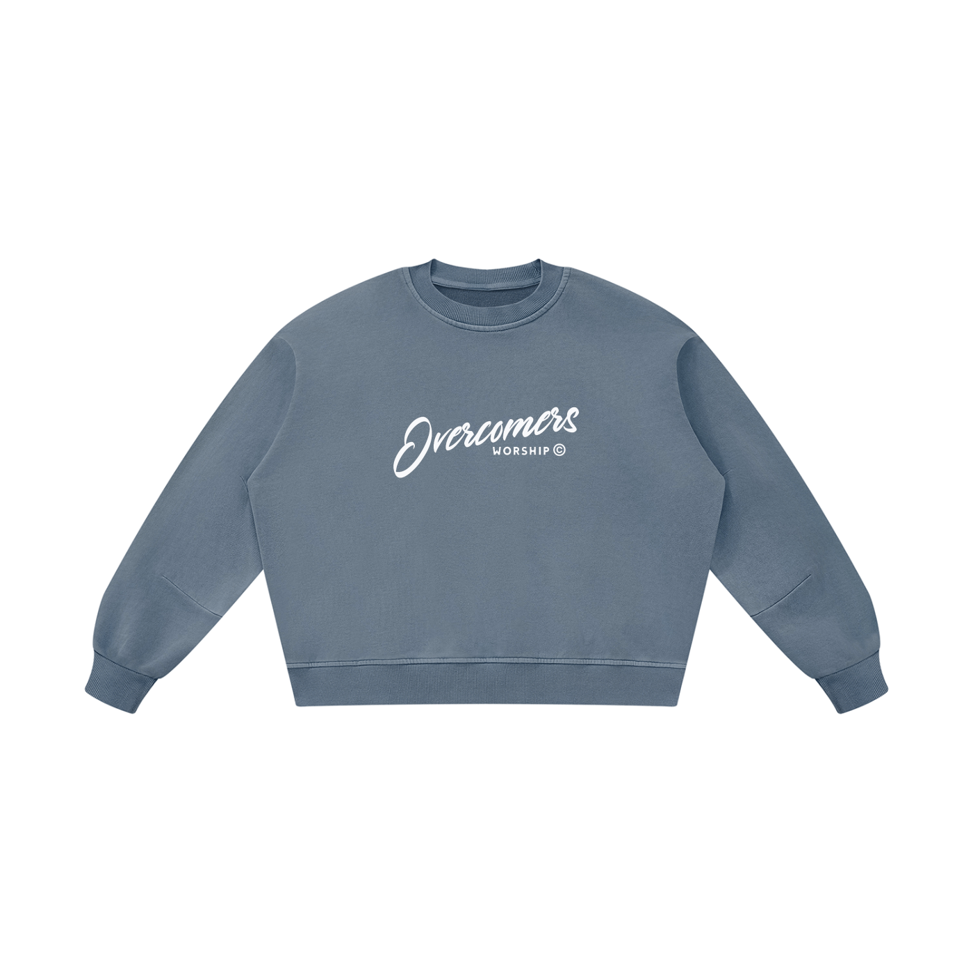 Overcomers Worship Vintage Washed Boxy Sweatshirt