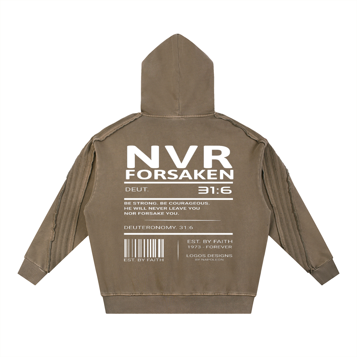 Snow Washed Tape Raw Edge Hoodie (NVR)