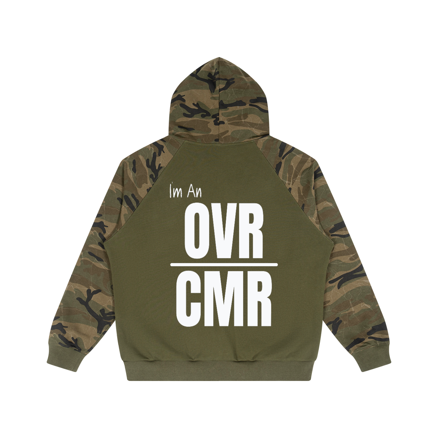 Unisex Camo-Splice Raglan Zip Hoodie