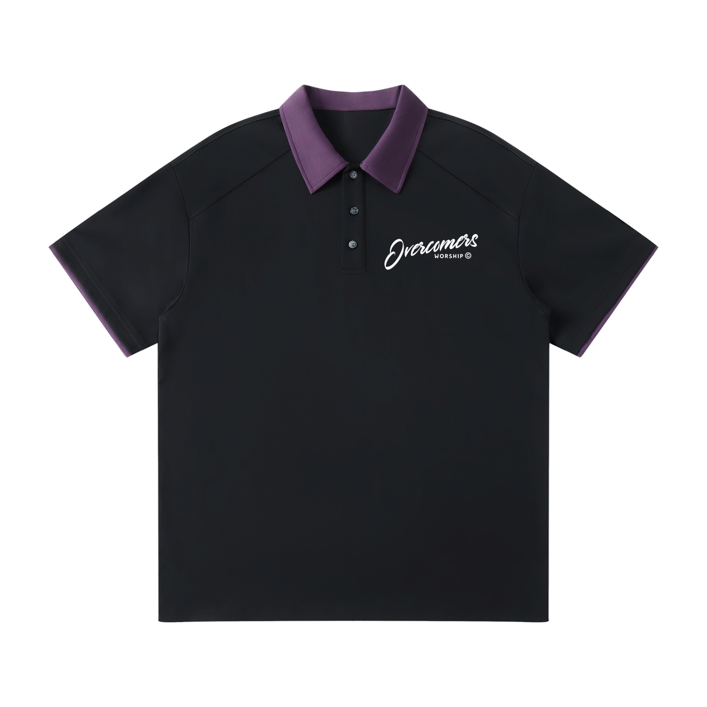 Overcomers Worship Contrast Collar Raglan Polo