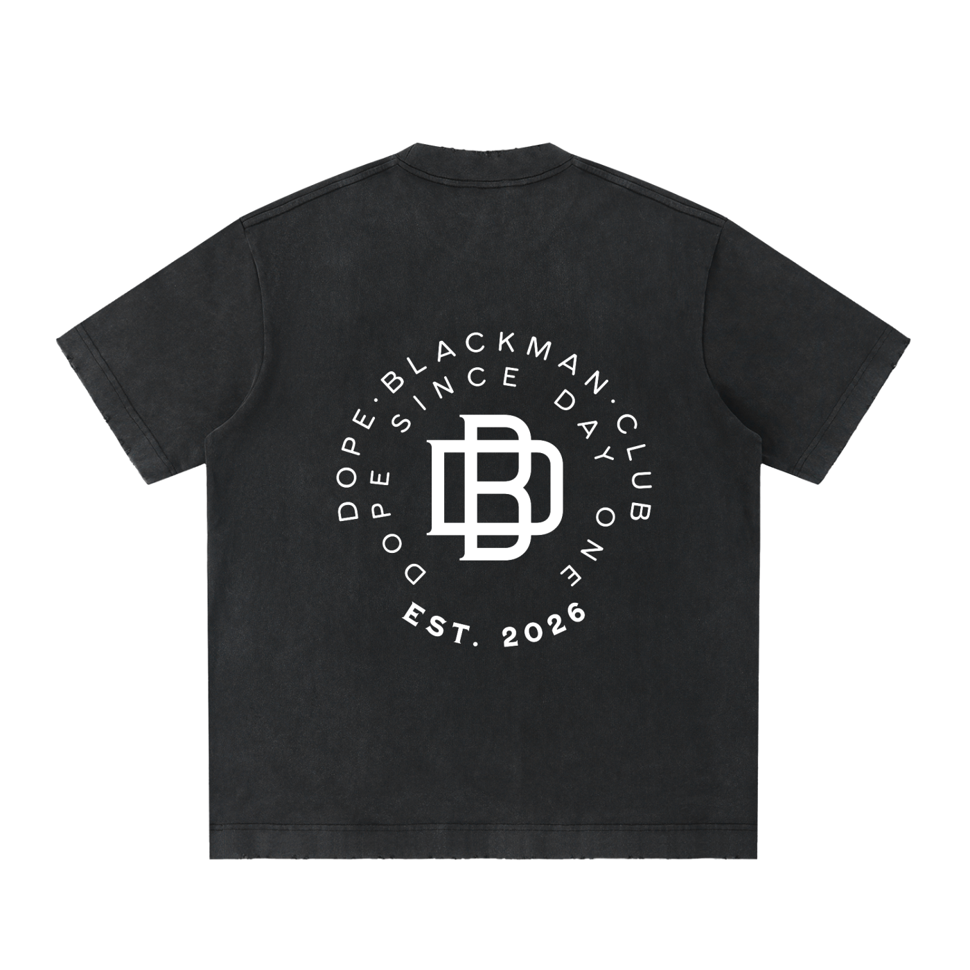 Dope Blackman Club Vintage Washed Frayed T-Shirt