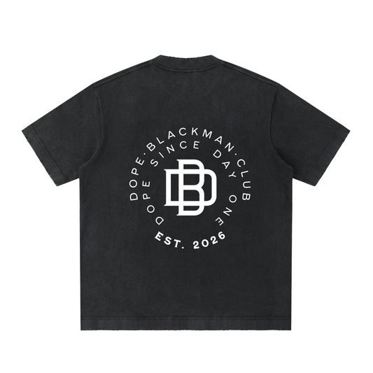 Dope Blackman Club Vintage Washed Frayed T-Shirt