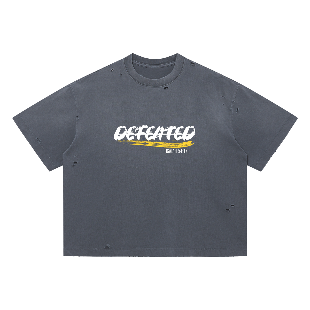 Vintage Washed Distressed Boxy Oversized T-Shirt (UNDEFEATED)