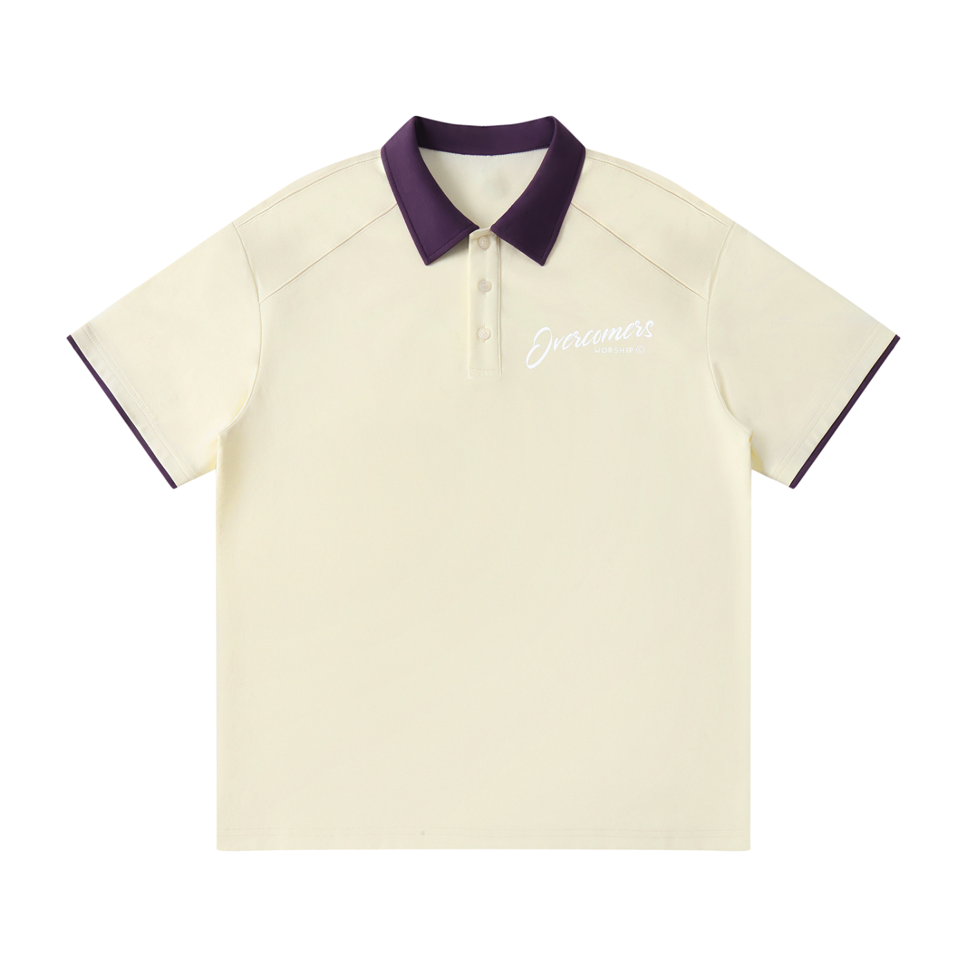 Overcomers Worship Contrast Collar Raglan Polo