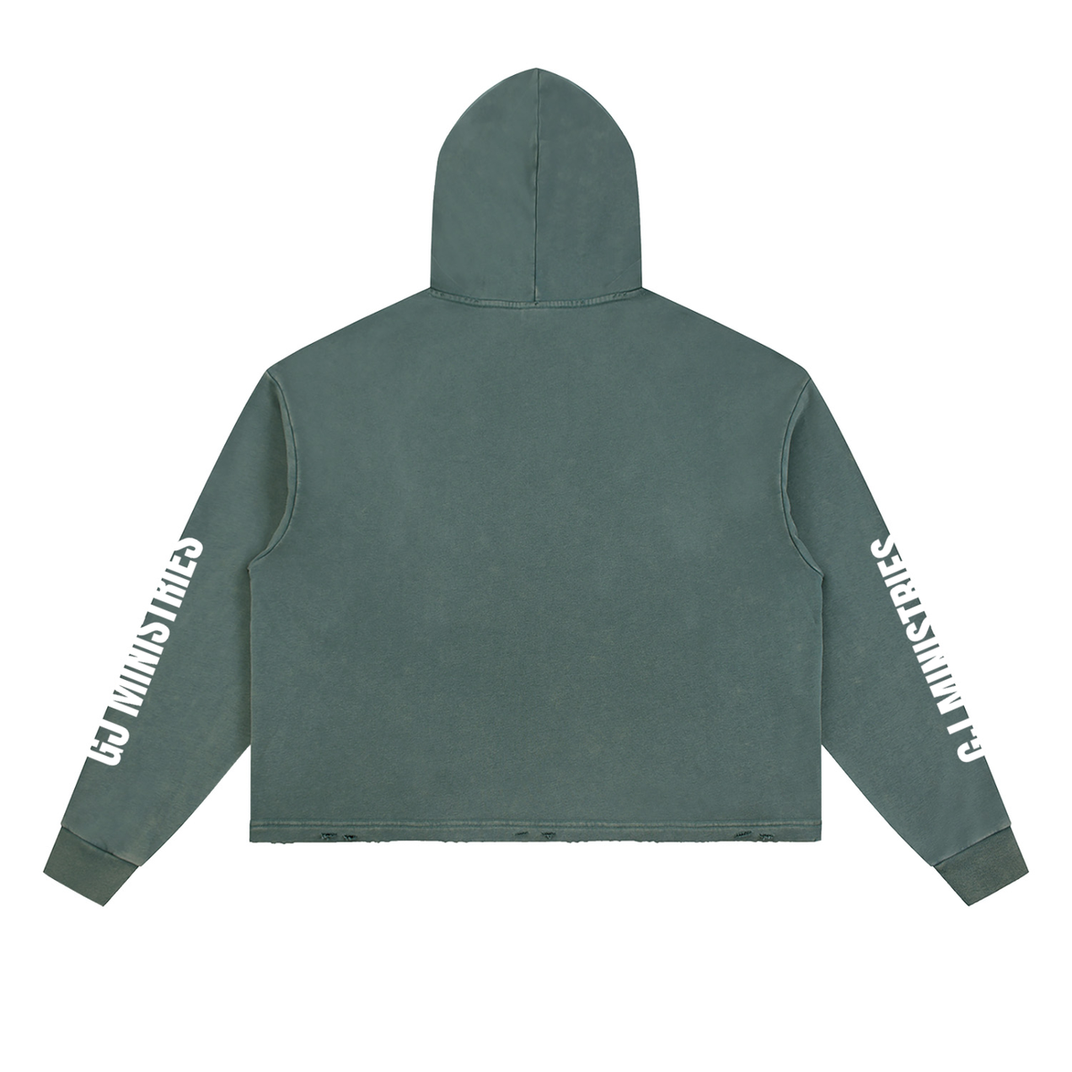 Vintage Washed Frayed-Hem Hoodie (GJ)