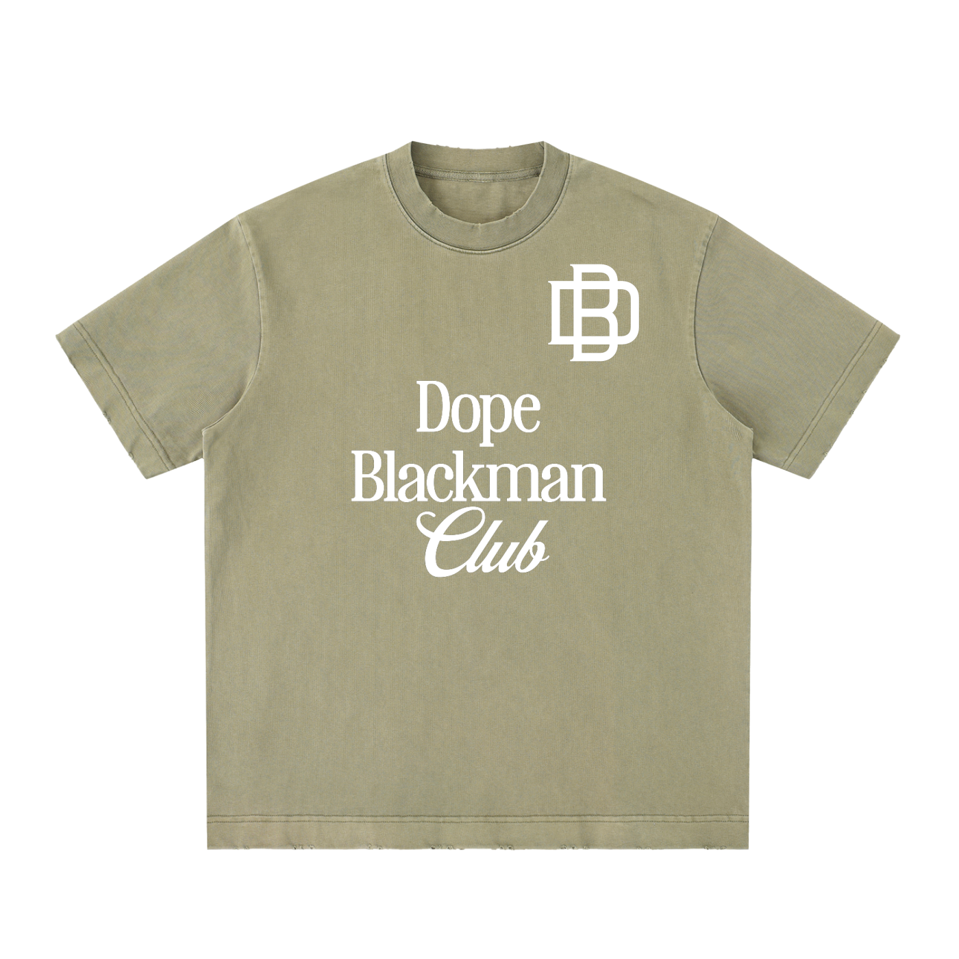 Dope Blackman Club Vintage Washed Frayed T-Shirt
