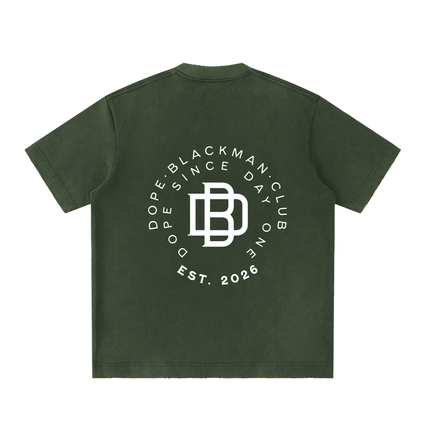 Dope Blackman Club Vintage Washed Frayed T-Shirt