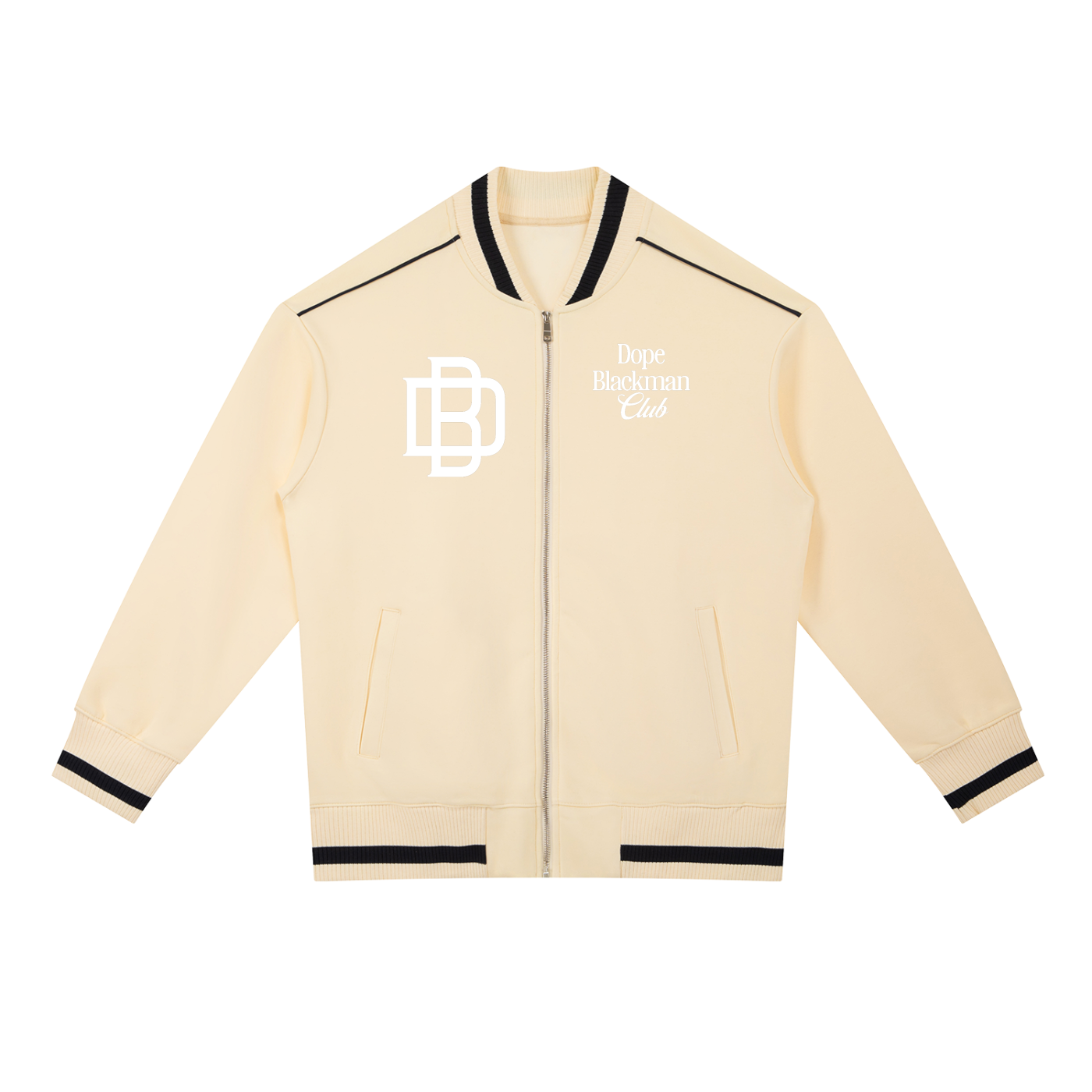 Dope Blackman Club Contrast Piping Zip Bomber Jacket