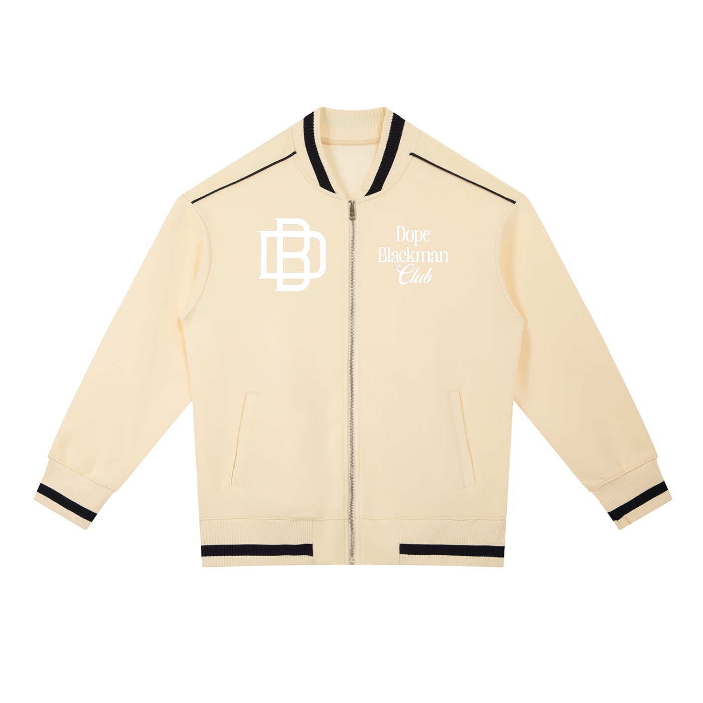 Dope Blackman Club Contrast Piping Zip Bomber Jacket