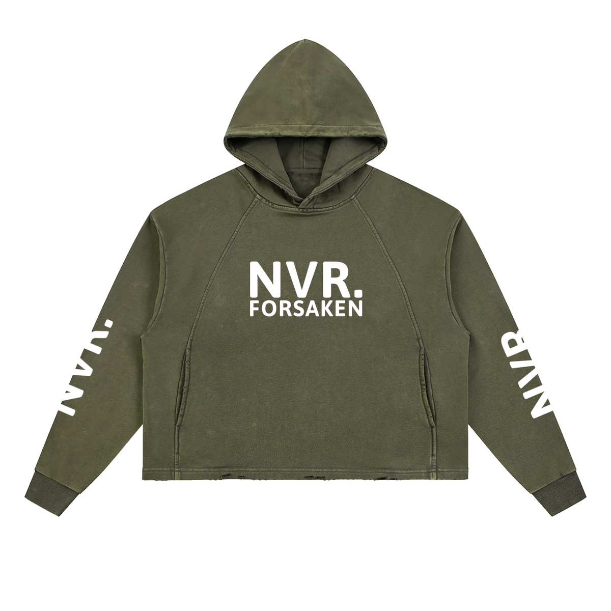 Vintage Washed Frayed-Hem Hoodie (NVR)