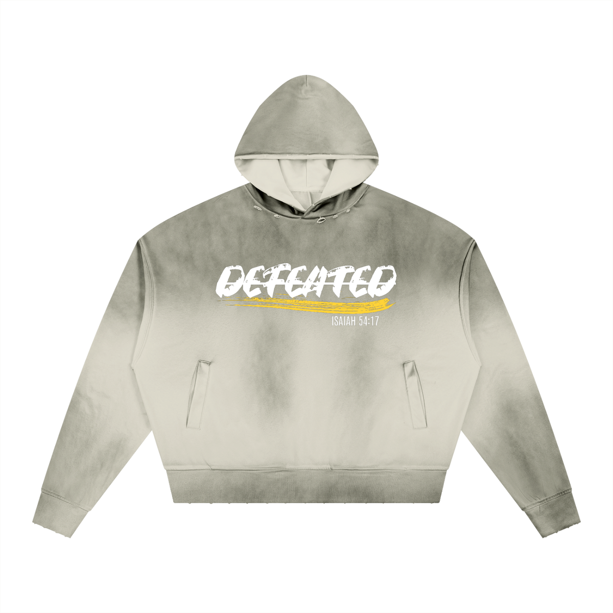 Unisex Sunfade Distressed Boxy Hoodie (Undefeated)