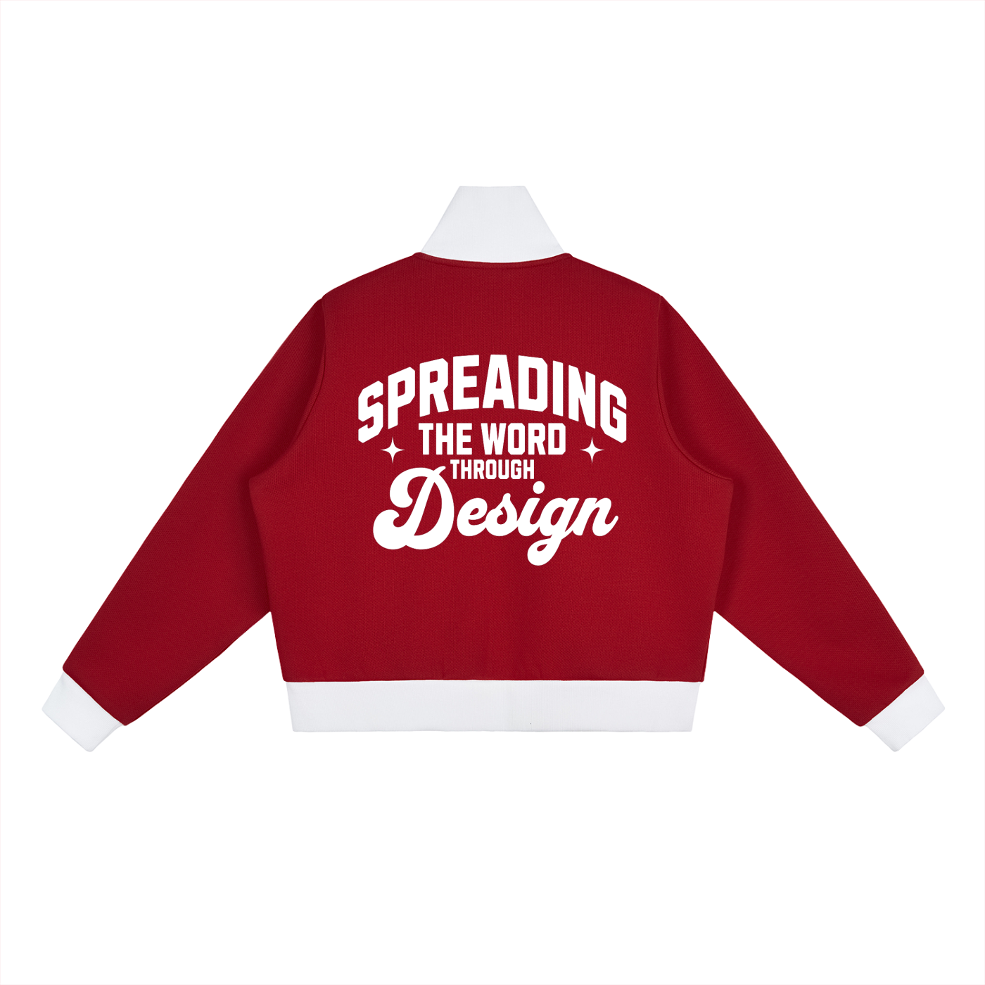 Women's Contrast Side Stripe Fleece Cropped Track Jacket