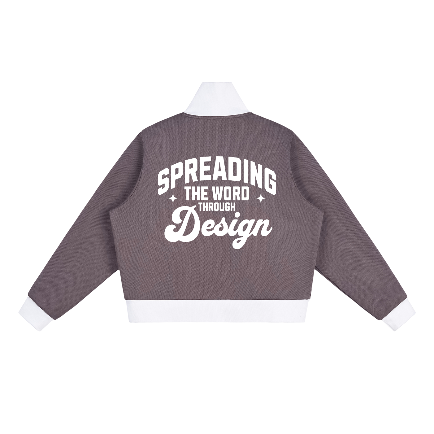 Women's Contrast Side Stripe Fleece Cropped Track Jacket