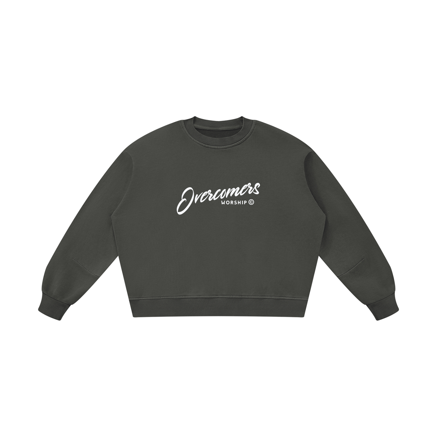 Overcomers Worship Vintage Washed Boxy Sweatshirt