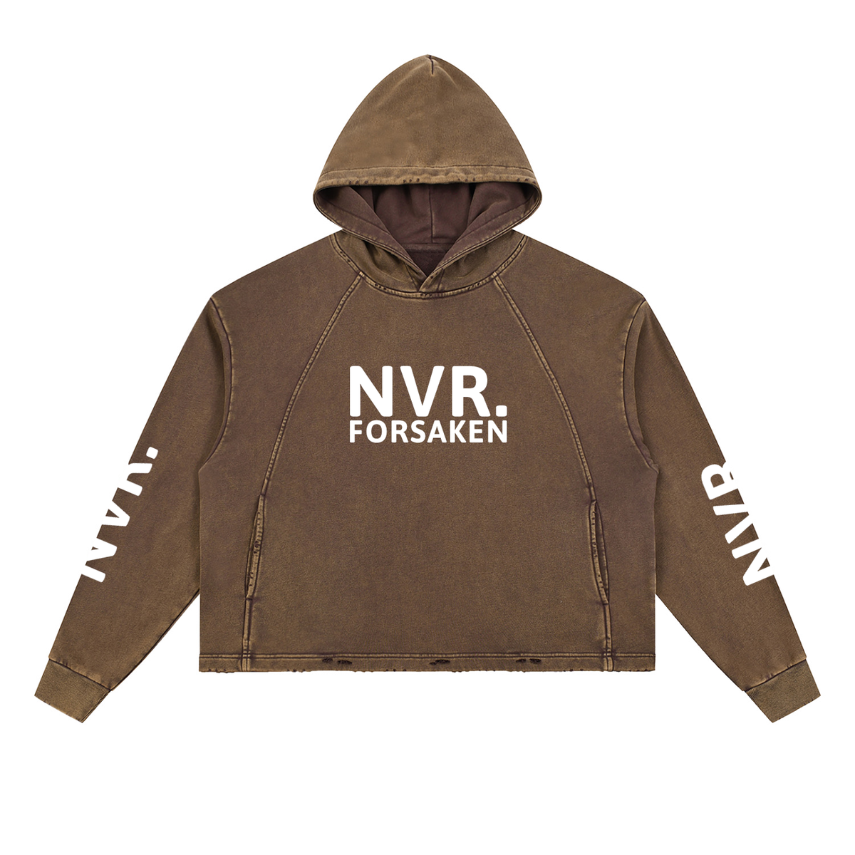Vintage Washed Frayed-Hem Hoodie (NVR)