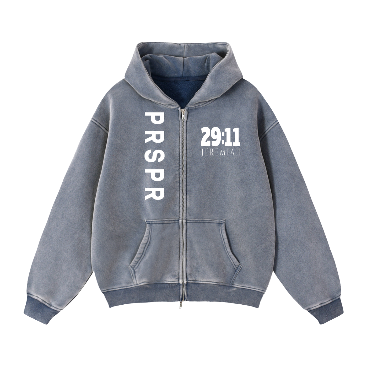 Zip-Through Boxy Fleece Hoodie