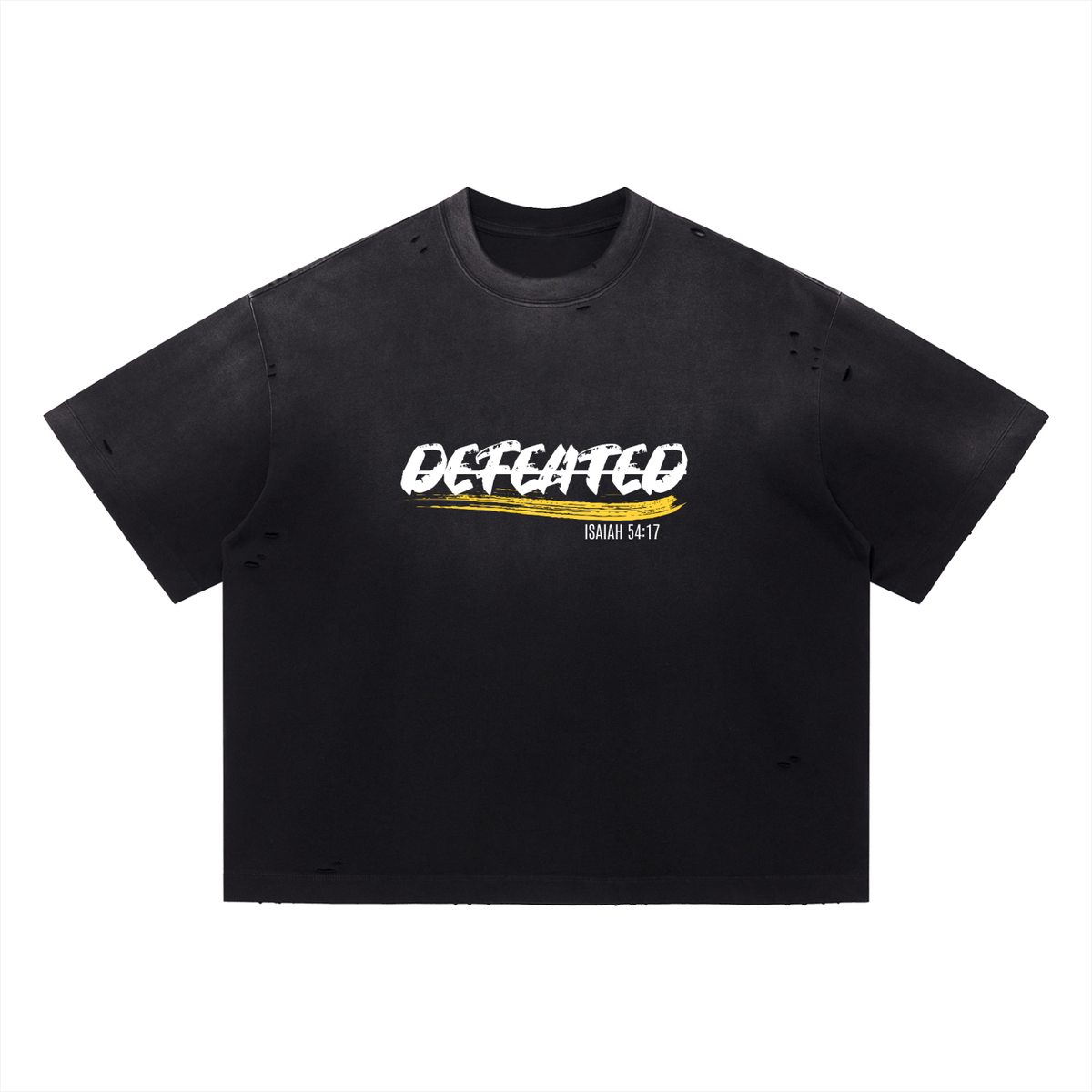 Vintage Washed Distressed Boxy Oversized T-Shirt (UNDEFEATED)
