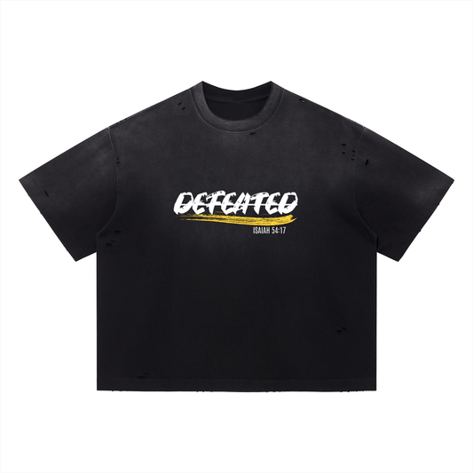 Vintage Washed Distressed Boxy Oversized T-Shirt (UNDEFEATED)