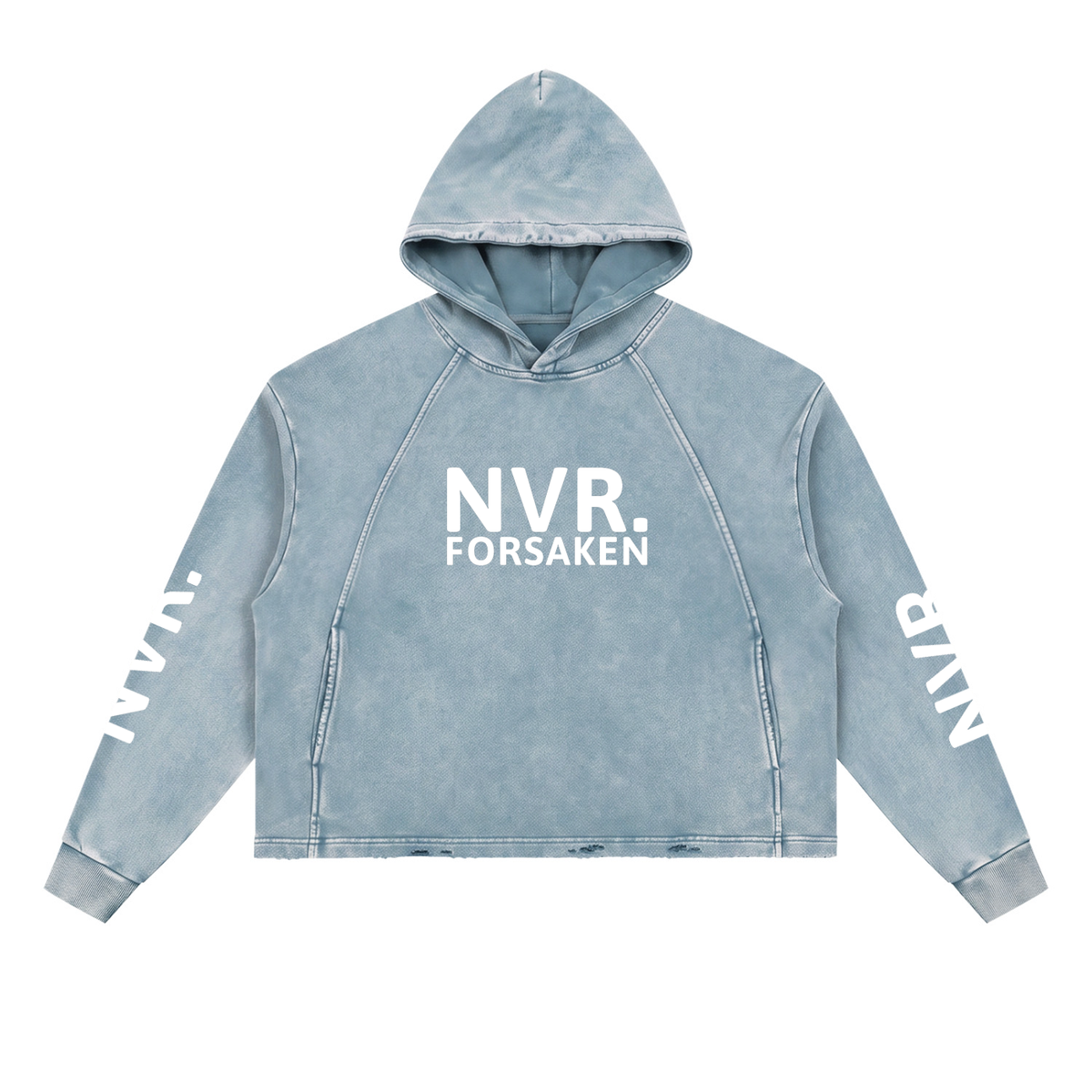 Vintage Washed Frayed-Hem Hoodie (NVR)