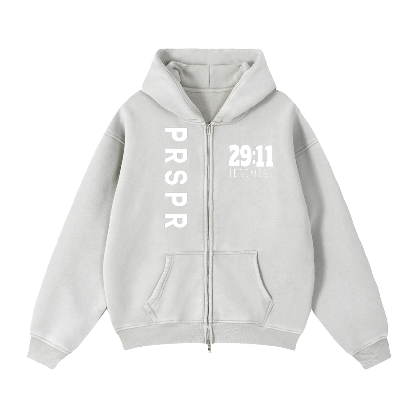 Zip-Through Boxy Fleece Hoodie