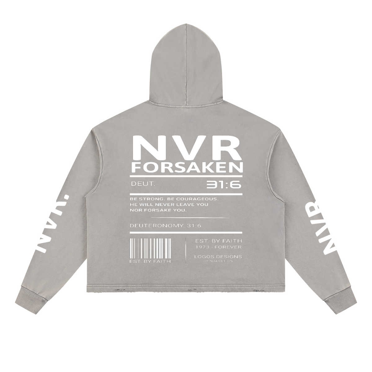 Vintage Washed Frayed-Hem Hoodie (NVR)