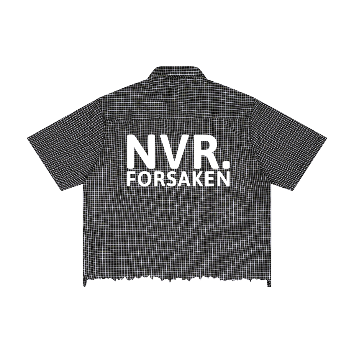 Unisex Distressed Plaid Boxy Shirt (NVR)