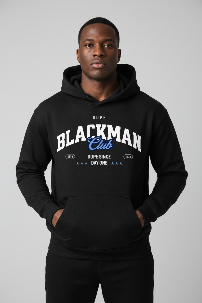 Dope Blackman Club Hoodie on Model