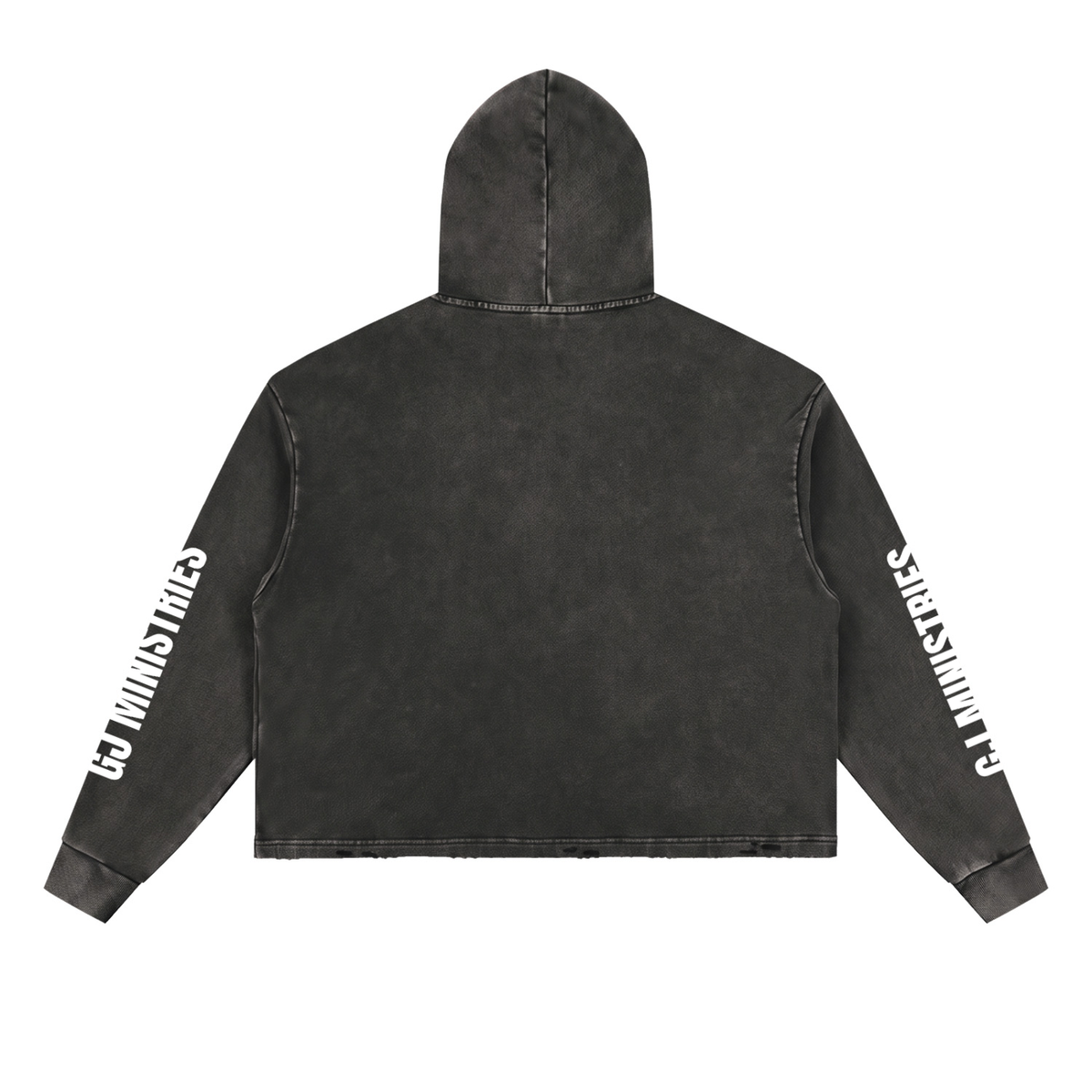 Vintage Washed Frayed-Hem Hoodie (GJ)