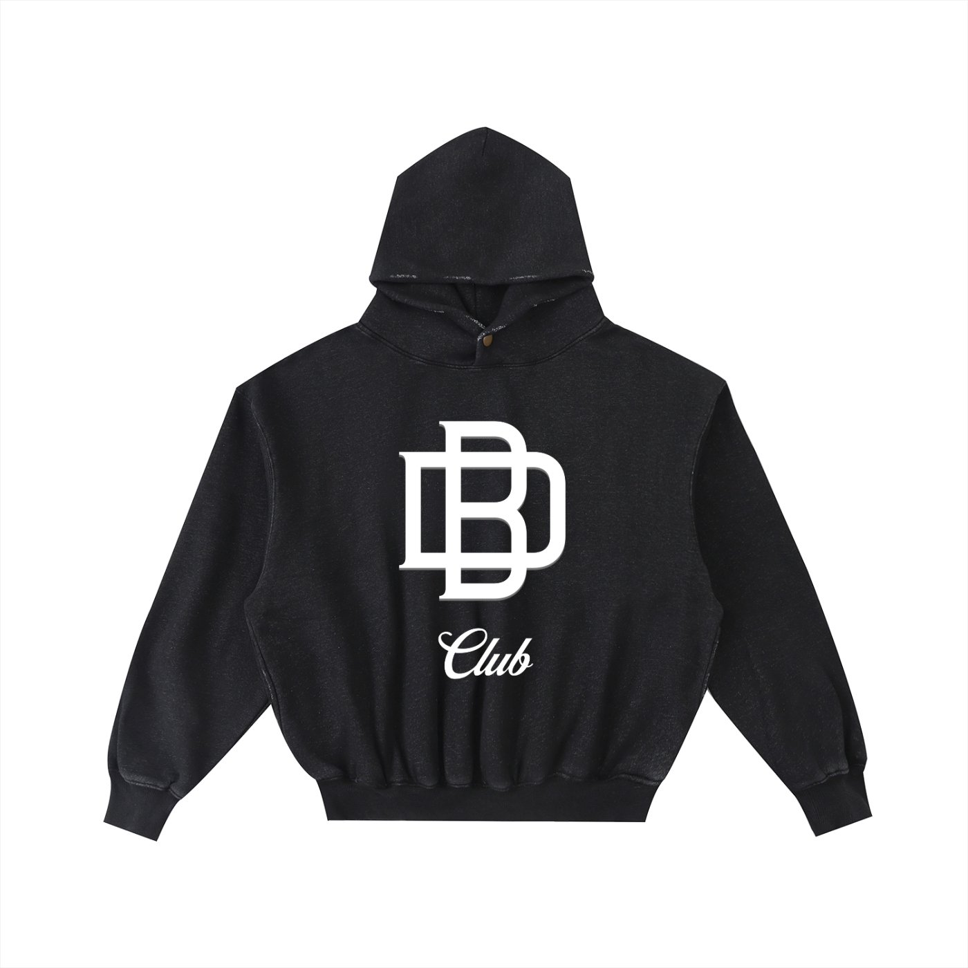 Frayed Enzyme Washed Fleece Hoodie