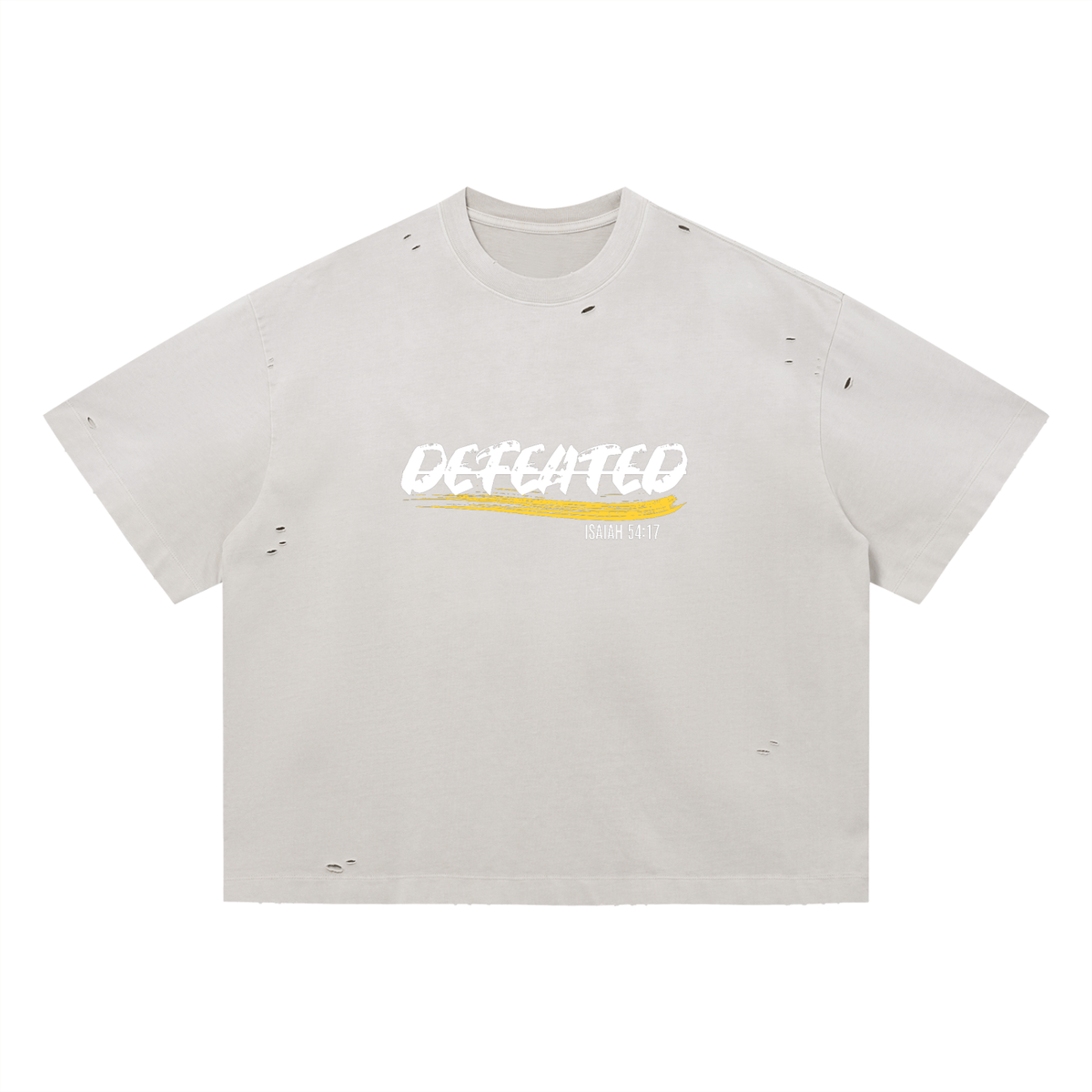Vintage Washed Distressed Boxy Oversized T-Shirt (UNDEFEATED)