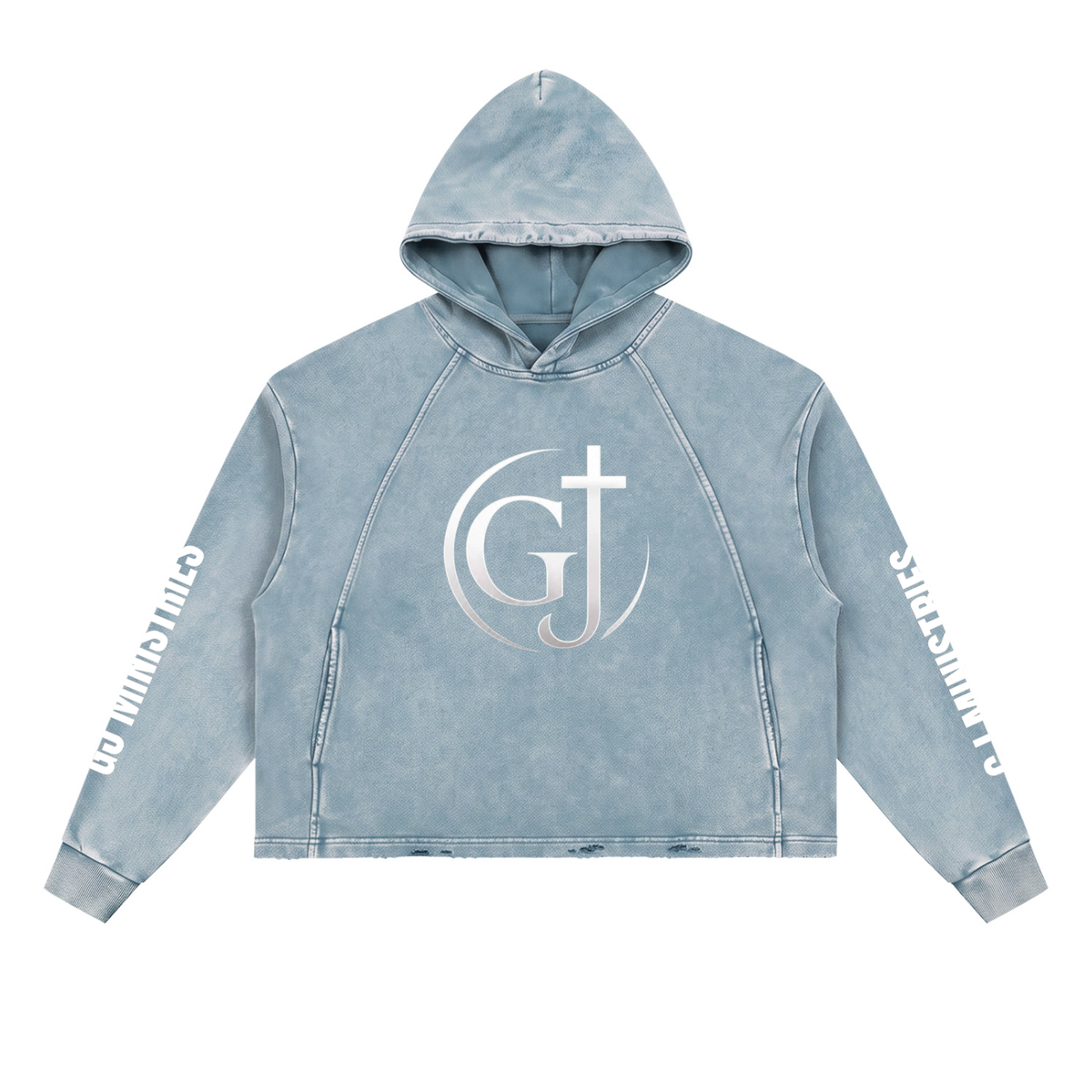 Vintage Washed Frayed-Hem Hoodie (GJ)