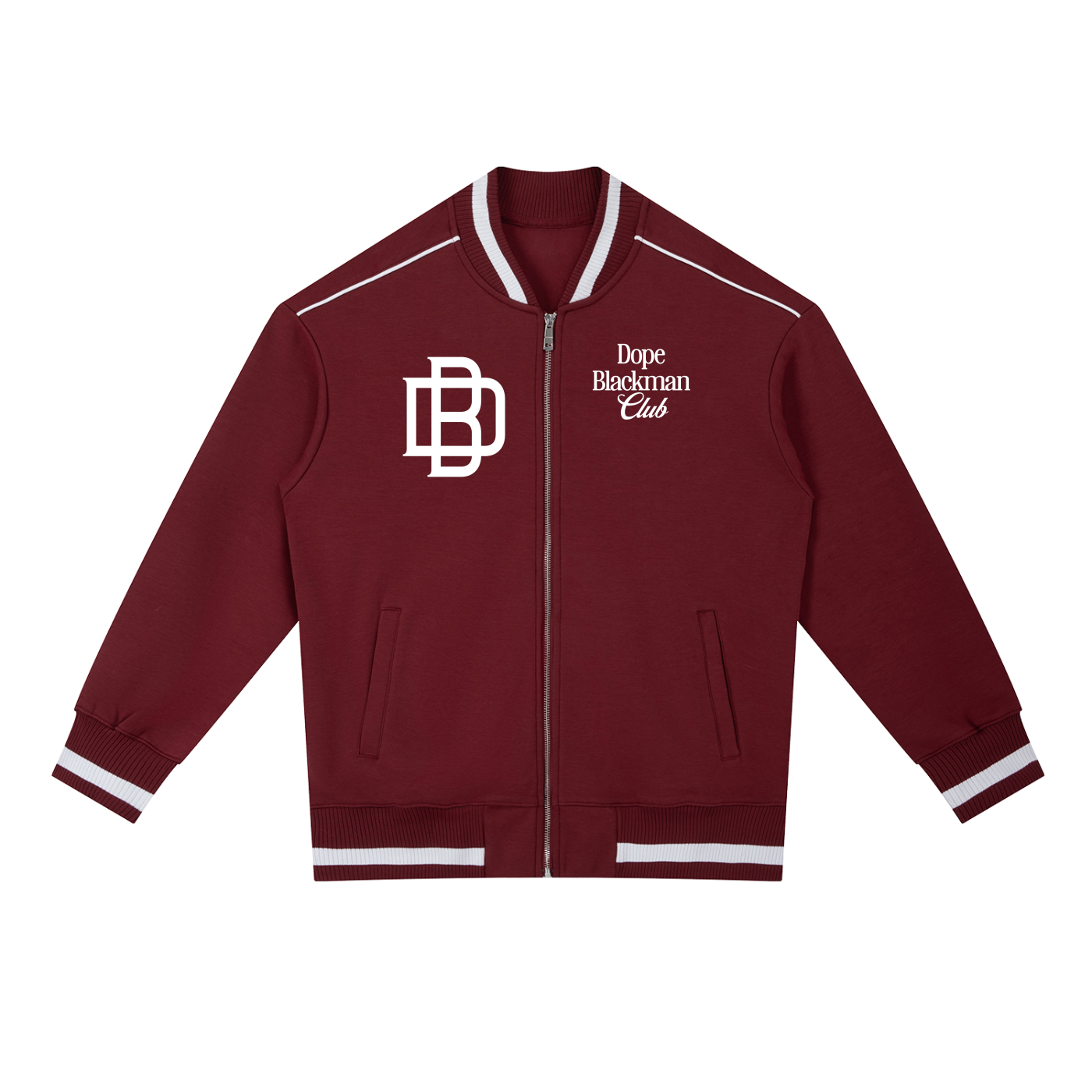 Dope Blackman Club Contrast Piping Zip Bomber Jacket