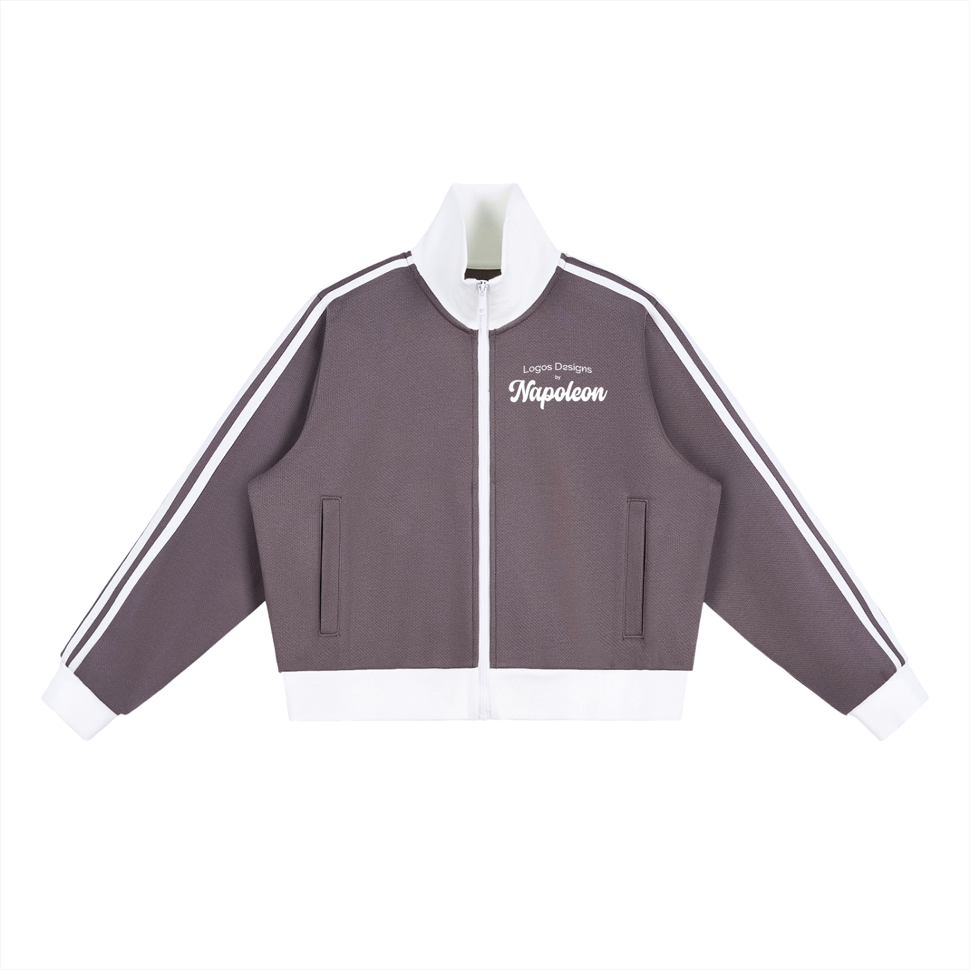 Women's Contrast Side Stripe Fleece Cropped Track Jacket