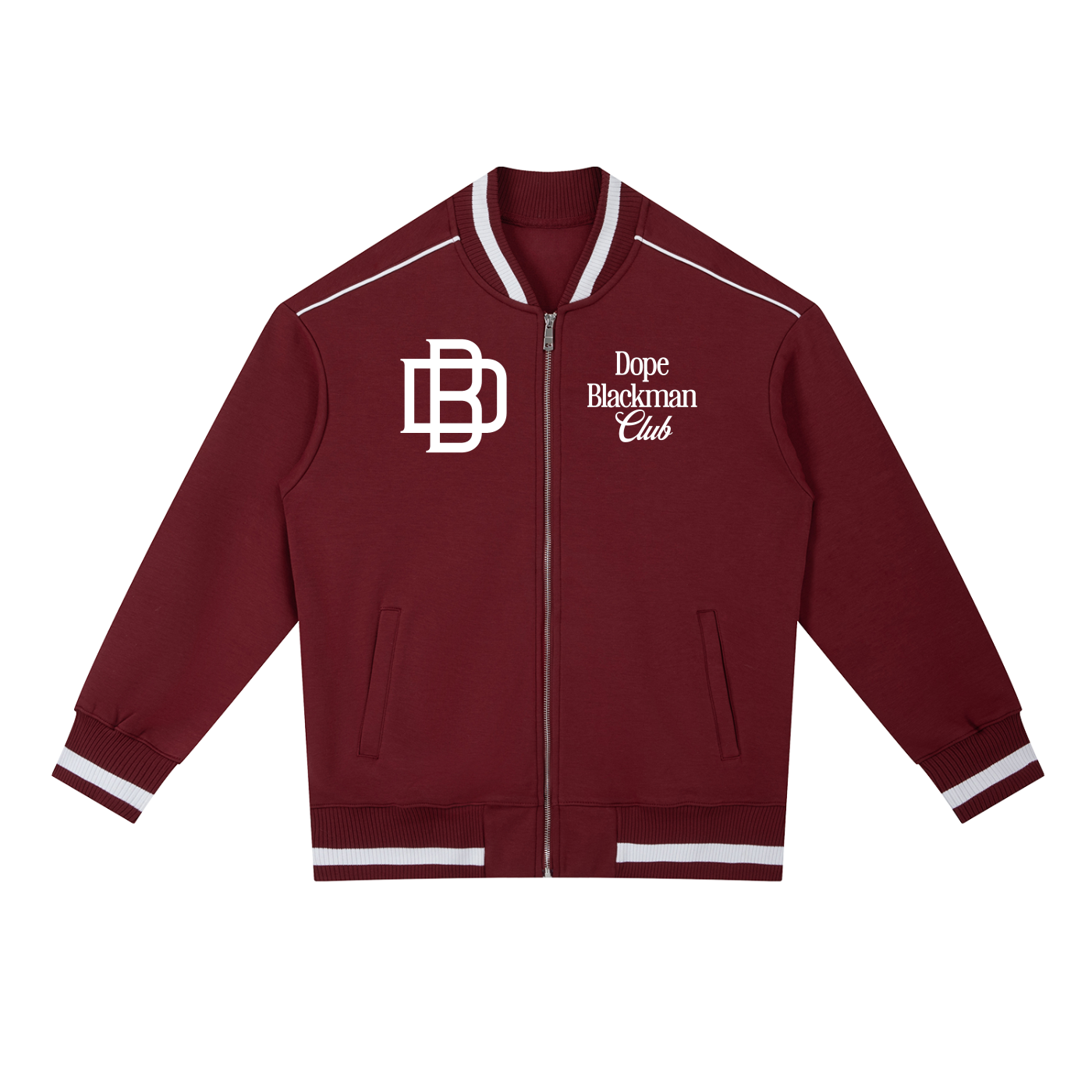 Dope Blackman Club Contrast Piping Zip Bomber Jacket