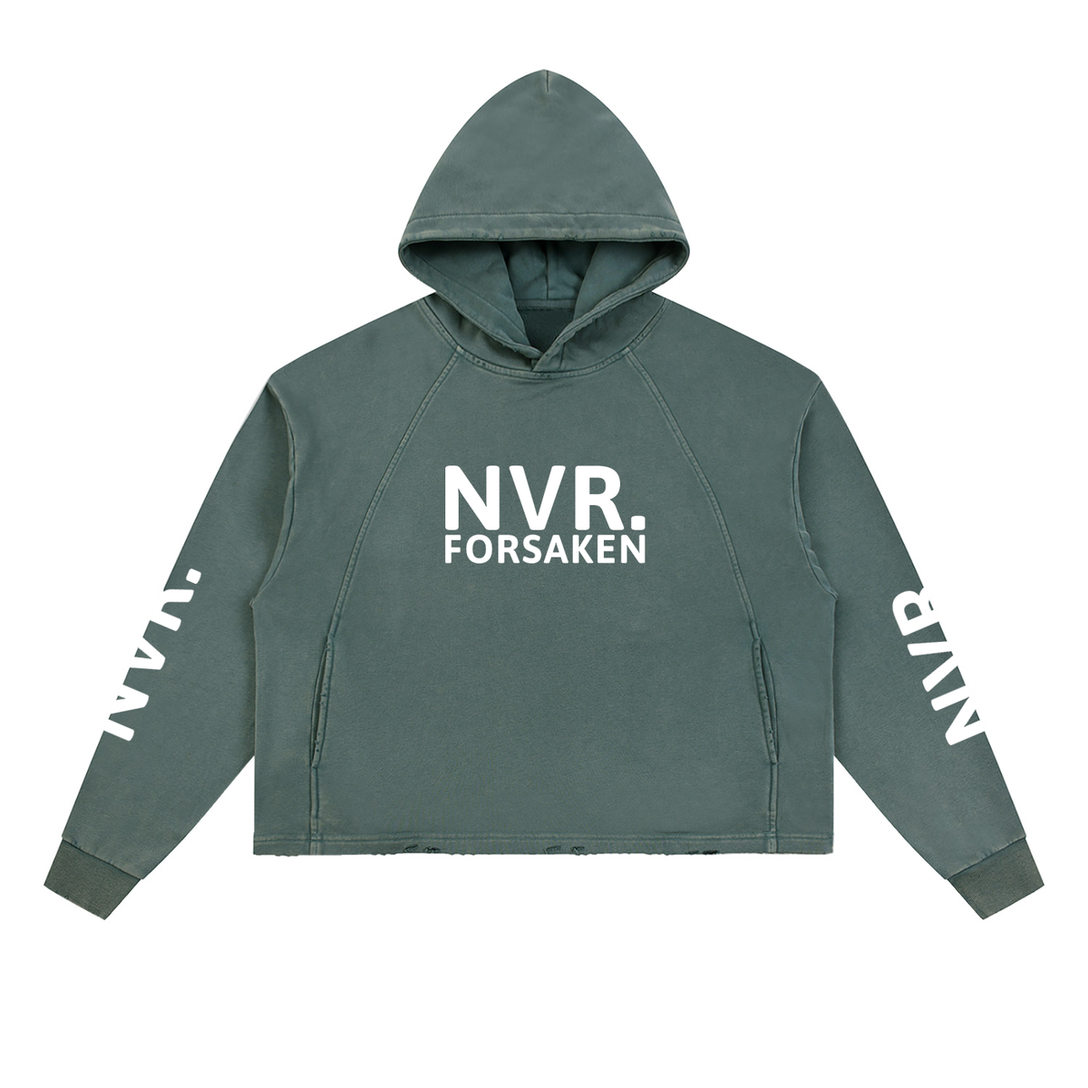 Vintage Washed Frayed-Hem Hoodie (NVR)