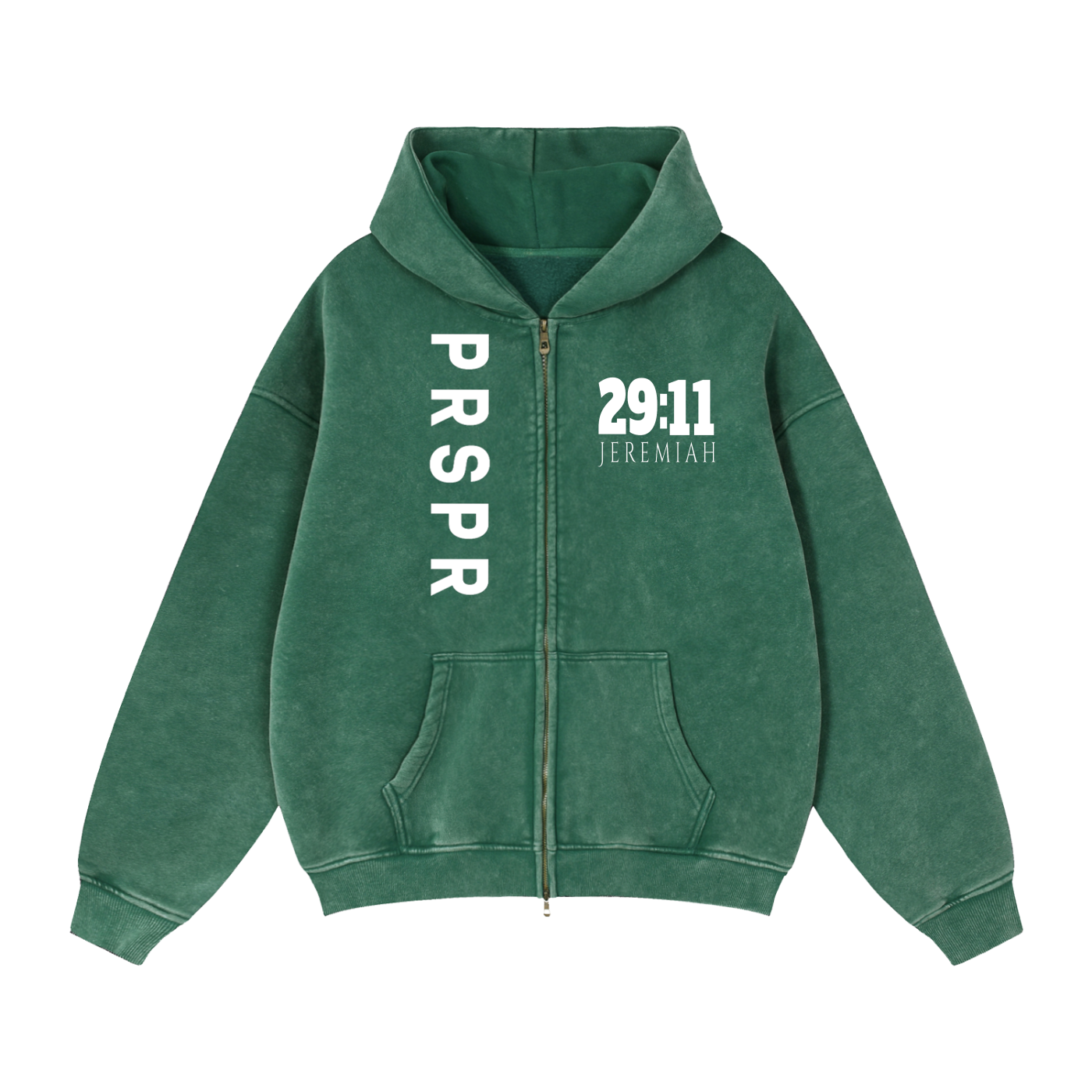Zip-Through Boxy Fleece Hoodie