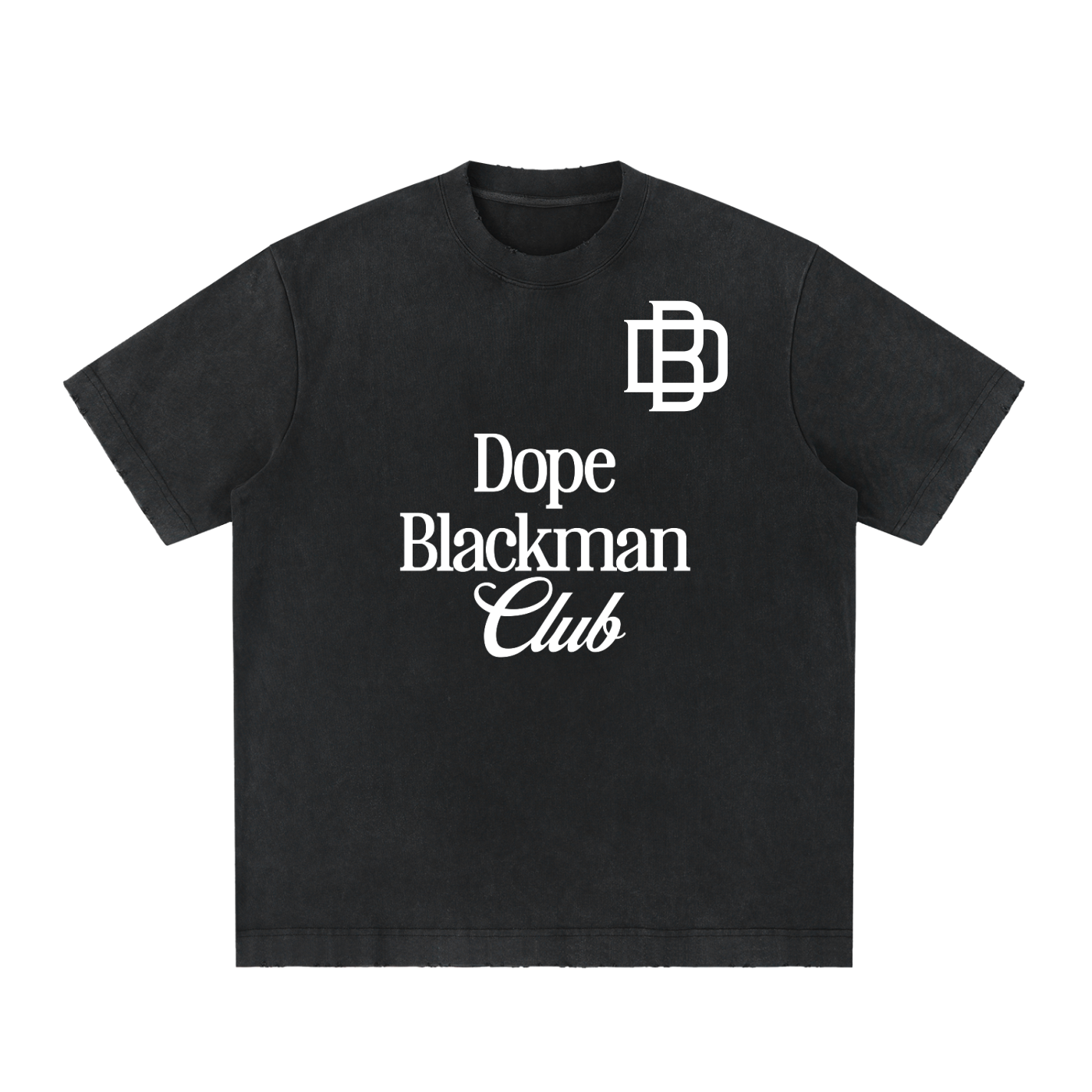 Dope Blackman Club Vintage Washed Frayed T-Shirt