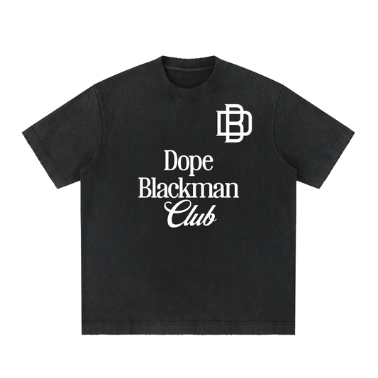 Dope Blackman Club Vintage Washed Frayed T-Shirt