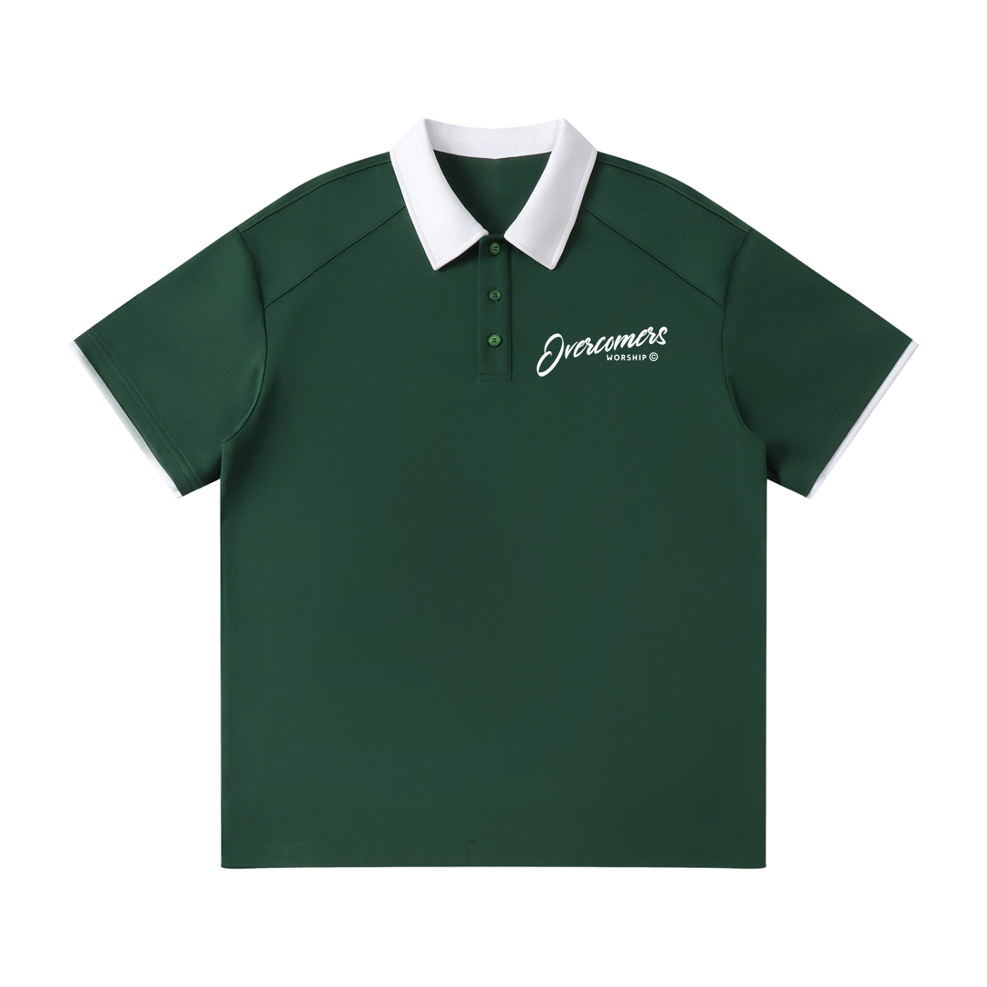 Overcomers Worship Contrast Collar Raglan Polo