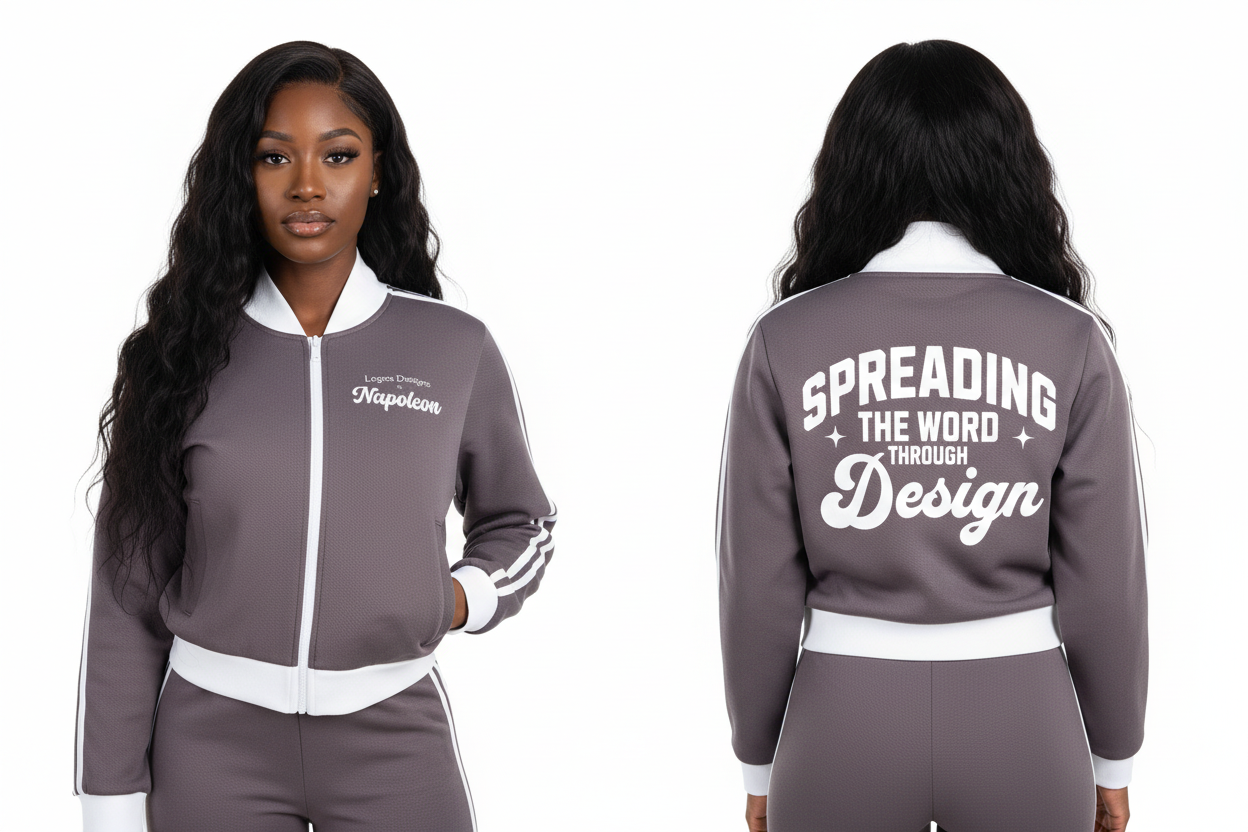Logos Designs Napoleon Bomber Jacket Front and Back View