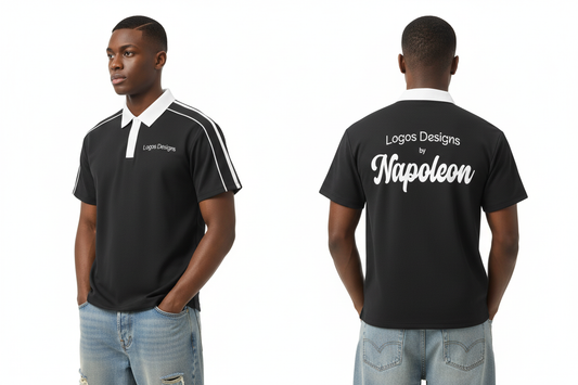 Logos Designs Napoleon Polo Shirt Front and Back View