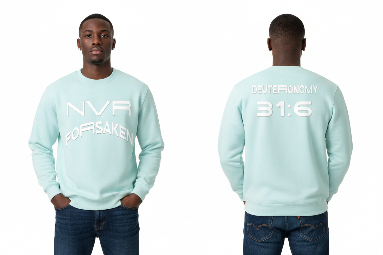 NVR FORSAKEN Sweatshirt Front and Back View