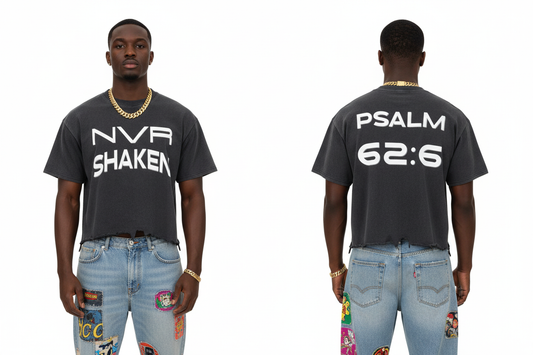 NVR SHAKEN T-Shirt Front and Back View
